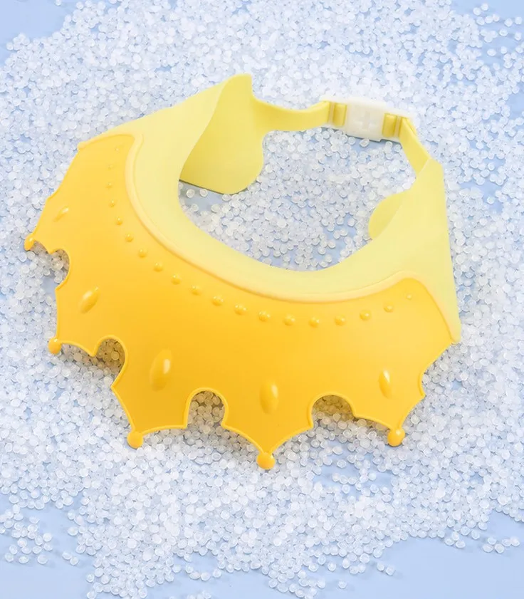 HY08 Fashion New Bathing Cap For Baby Shampoo Eye And Ear Protection Shower Cap Silicone Adjustable Kids Hat