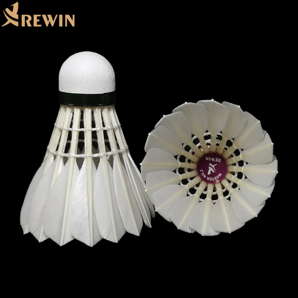 High Quality Tournament Grade Badminton with Natural Cork Master NO.2 Super Durable Class A Goose Feather Shuttlecocks  for club