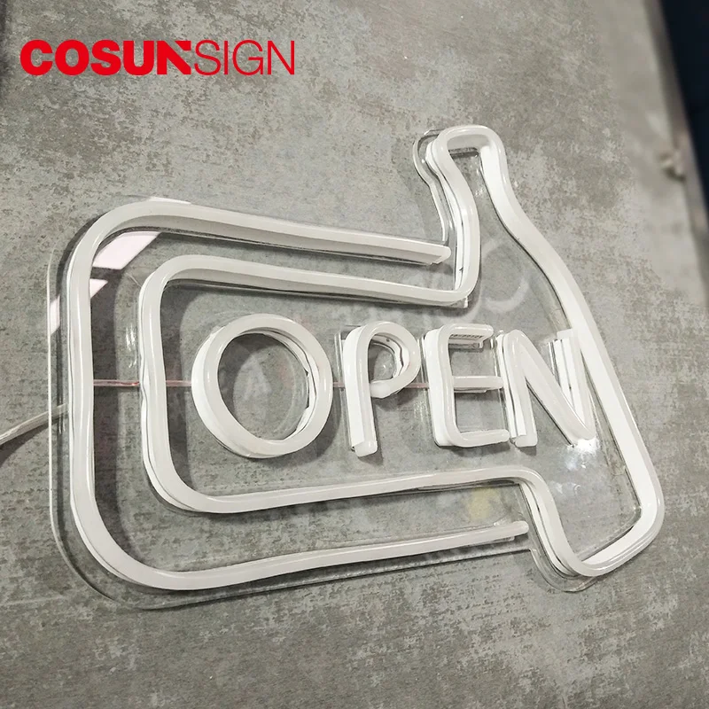 Cosun open sign led neon sign 19x8 in ultra bright led led sign with backboard led sign making