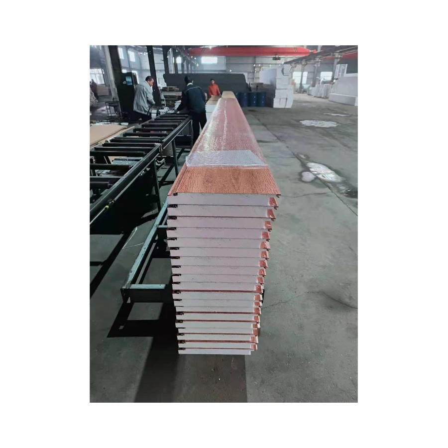 Galvanized steel siding wood look PU Sandwich Wall Panels PU foam panel PU siding