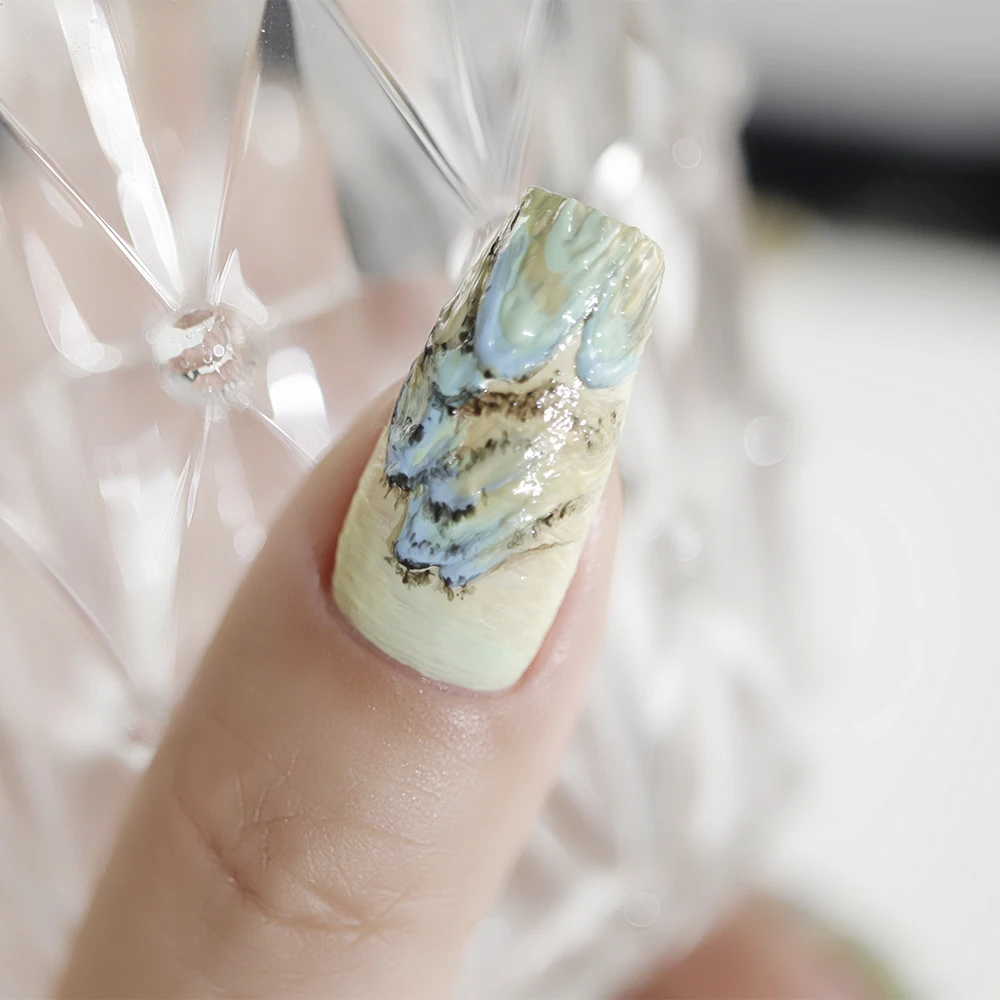 Hanyinails Custom Wholesale 3d UV Gel Polish Soak Off Glitter Embossed Art Sculpture Carving Gel