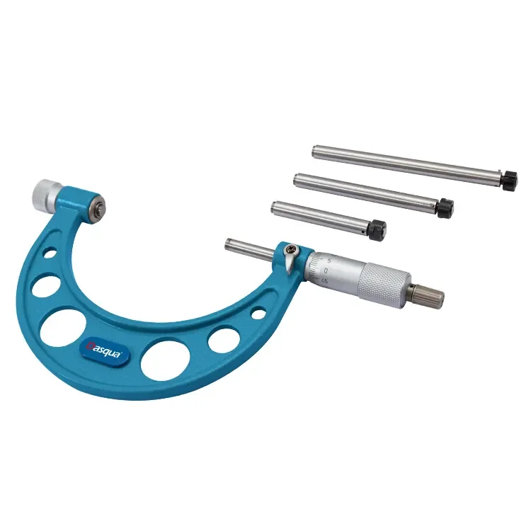 DASQUA  High Quality 200-300mm 0.01 Graduation Outside Micrometer Interchangeable Anvils External Micrometer Metrology