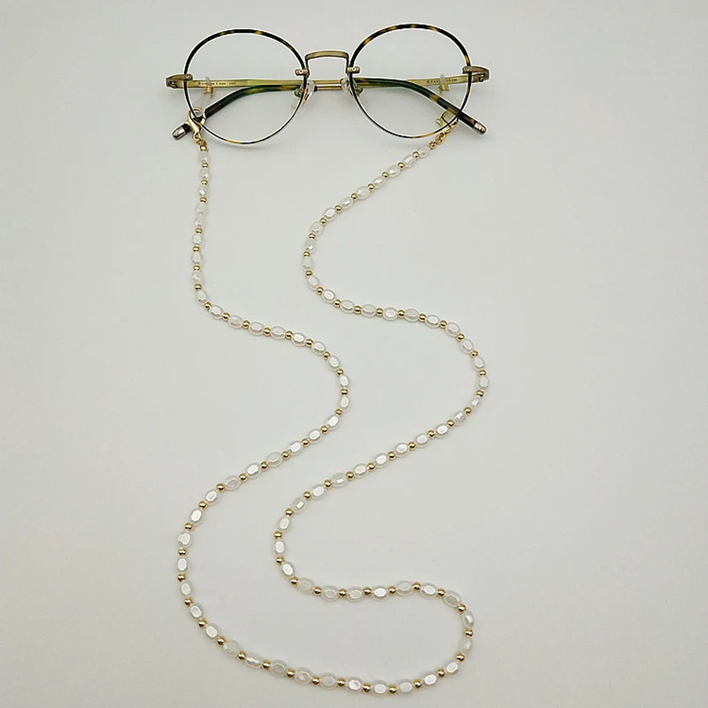  Pearl Glasses Chain Necklace Sunglasses Eyewear Holder Anti Slip Gold Plated Masked Lanyards For Girls