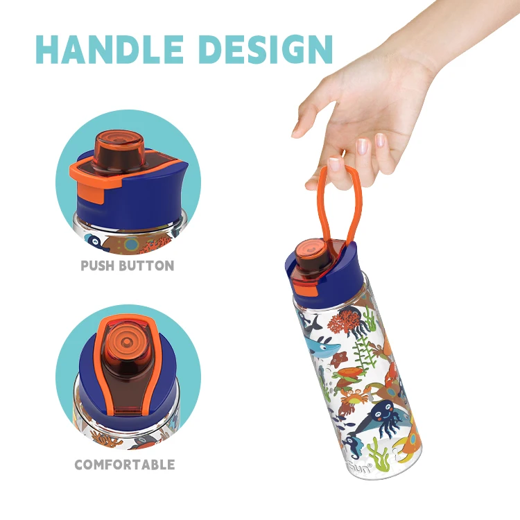 New Design Wholesale Custom Tritan Transparent Plastic Sports Water Bottles For Kids