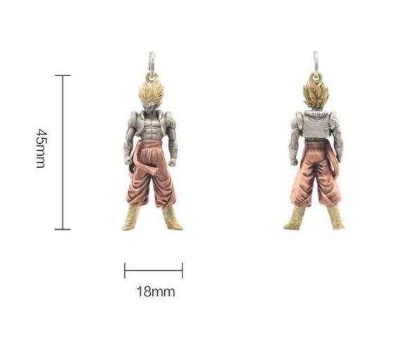 Hip Hop Sweater Necklace Anime Dragon Balls Super Saiyan Goku Standing Necklace For man