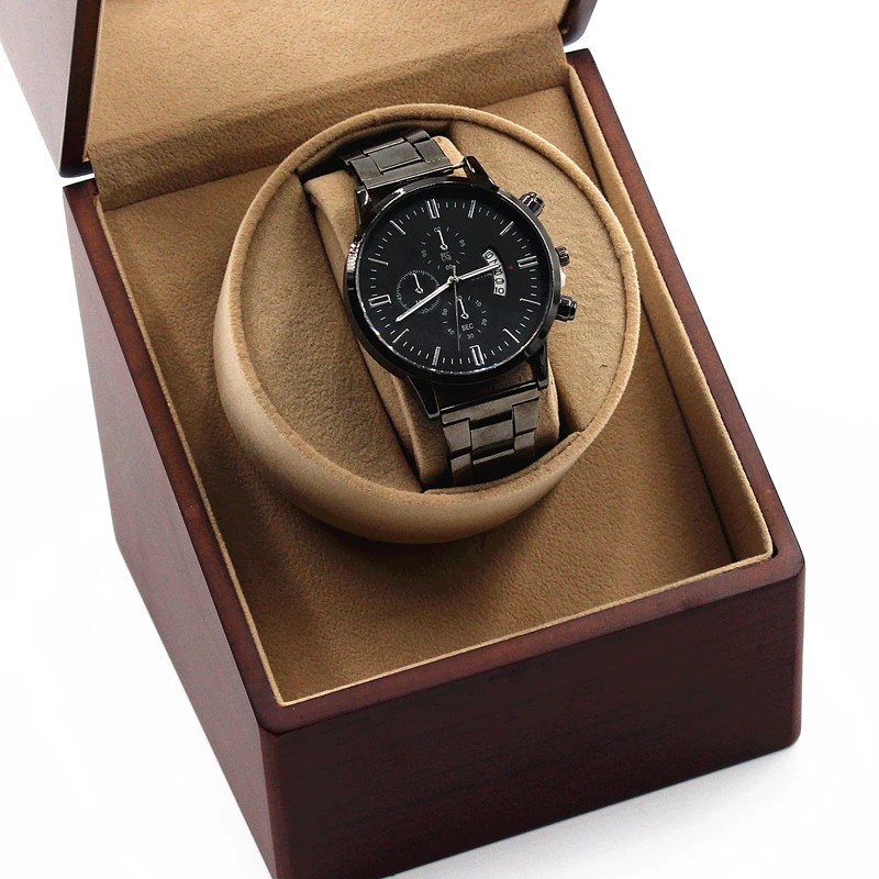 China plant OEM watch box motor piano finishing single rechargeable battery automatic watch winder box