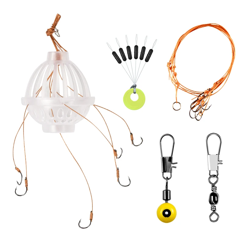 DN 12pcs rock fishing accessories set fishing tackle set including hook bracket bell weight snap swivels floats beans detacher