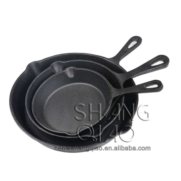 Factory Direct Hot Sale Set of 3 Cast Iron Skillets 6 Inch 8 Inch 10 Inch