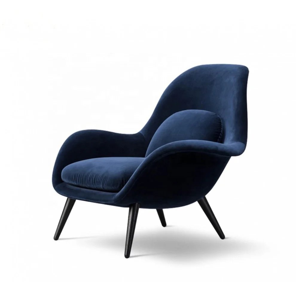 Modern Living Hotel Villa Lobby Furniture Nordic Italian Design Armchair Accent Chair Velvet Fabric Lounge Chair