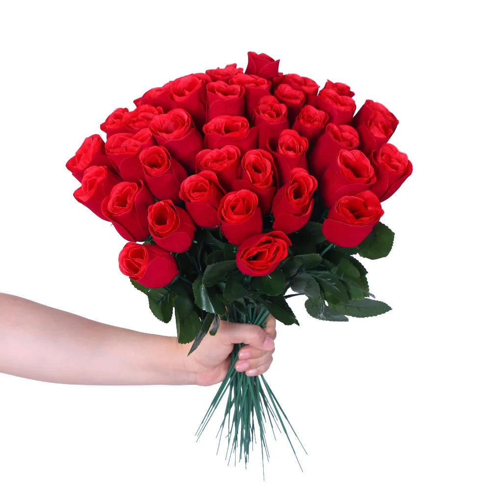 Natural touch silk velvet single head artificial rose flowers suppliers wholesale artificial flowers for tall wedding vases