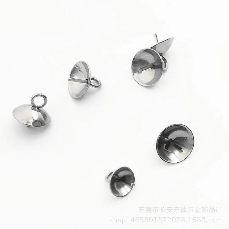 TP-C55 Hypoallergenic pure titanium bead cap connectors bail DIY jewelry accessories