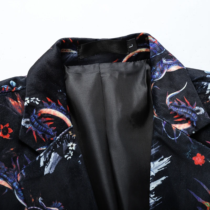 
Wholesale Custom High Quality Latest Blazer Design M-5XL Oversized Luxury Fancy Printed Best Men Floral Suits 