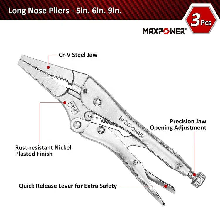 MAXPOWER herramientas 15PCS Vice Grips Pliers Set repair tool Locking Pliers Set vise grip