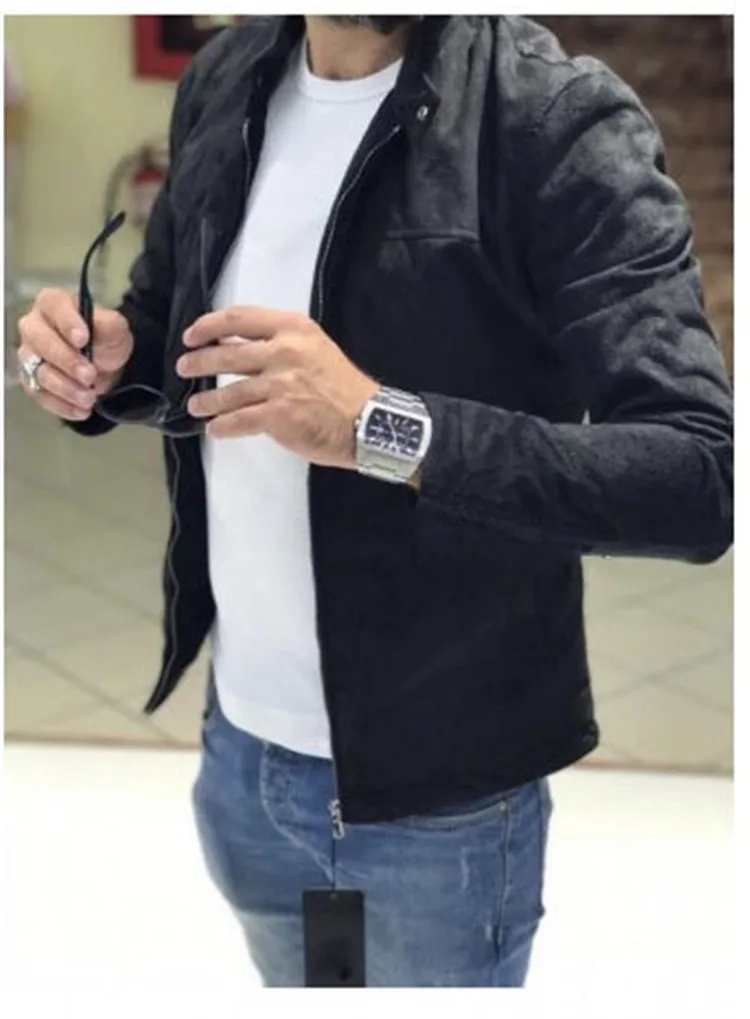 Лидер продаж, Мужская замшевая куртка высокого качества