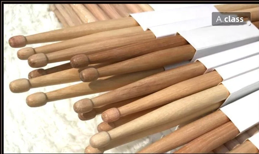 High Quality Maple 5A 7A 2B 5B Long Drumstick Hot Sale Custom Maple Birch Wooden Support Oem Drum Sticks
