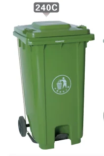 Cheap price yellow color plastic waste trolleys bin hospital medical dustbin with wheel