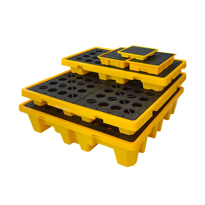 Heavy Duty HDPE  4 Drums Spill Pallet For Petroleum Wholesale Heavy Duty 2 Drums Spill Plastic Pallet