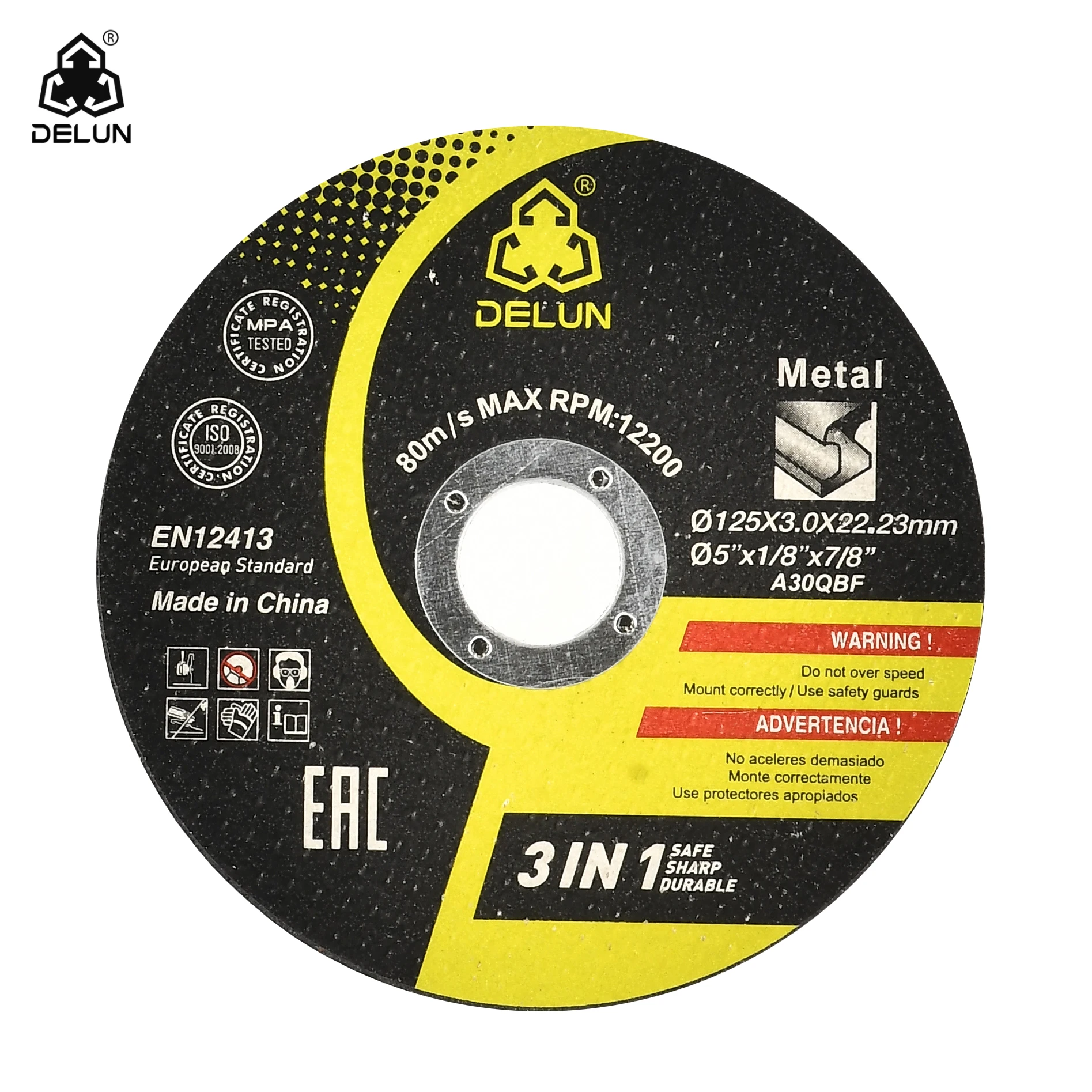 5 дюймов 125x1 2x22 23 мм DELUN металлический режущий диск 125 бесплатные образцы нержавеющая сталь