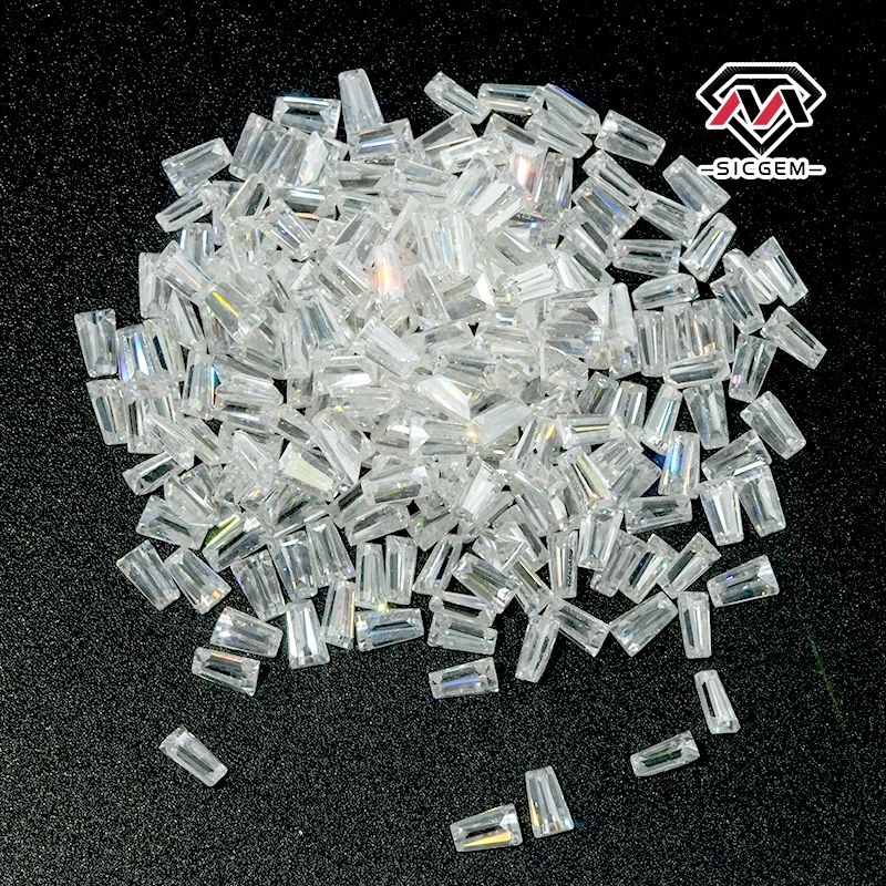 SICGEM Factory Price Trapezoid Cut Pass Diamond Tester VVS Loose Moissanite High Quality Gemstone