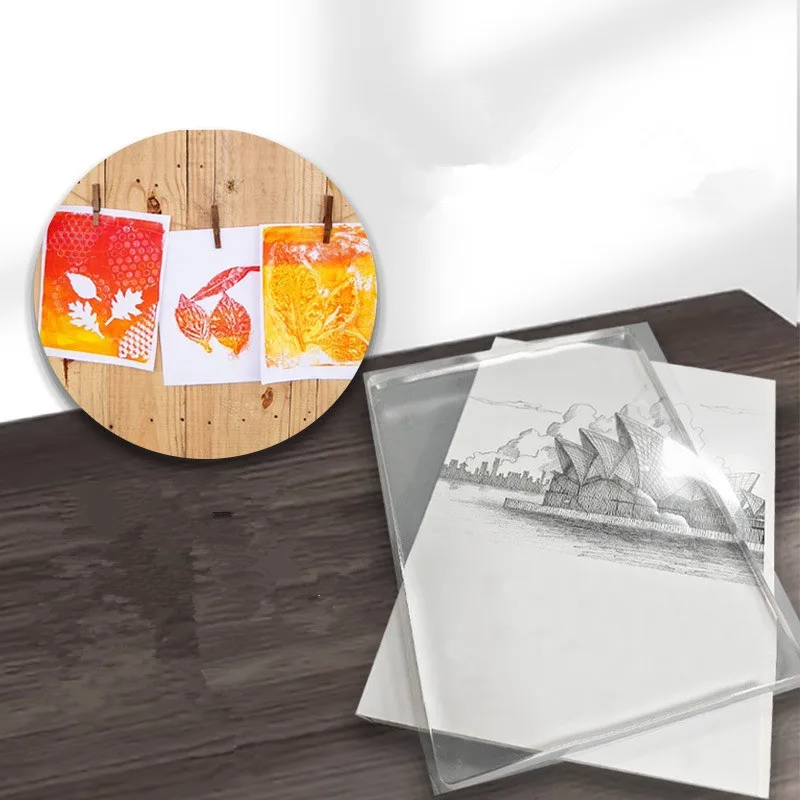 5.Reusable Washable Gel Printing Plate for Press Art for Card Making, Scrapbooking, Journaling, Arts and Crafts, Home Decor