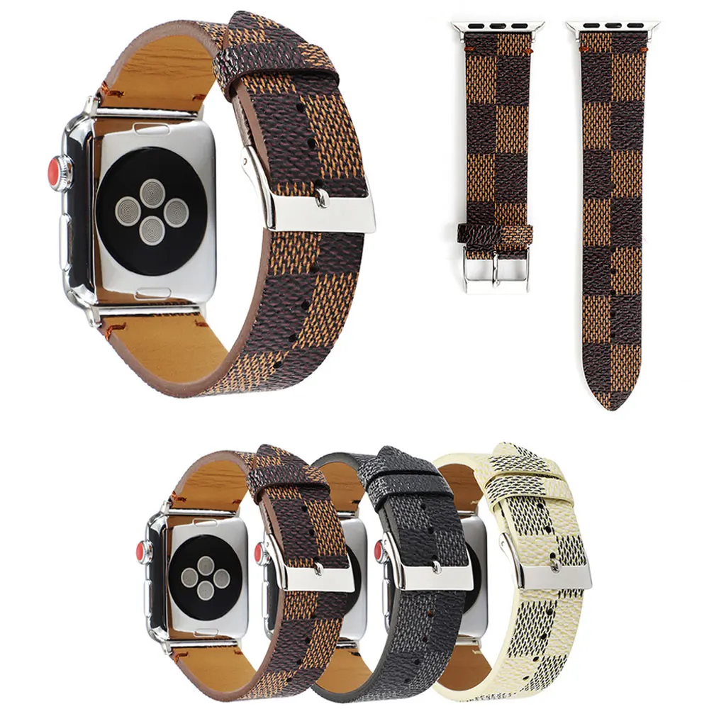 luxury High Quality for Apple watch bands leather Fashion Brand 38mm 42mm for apple watch band