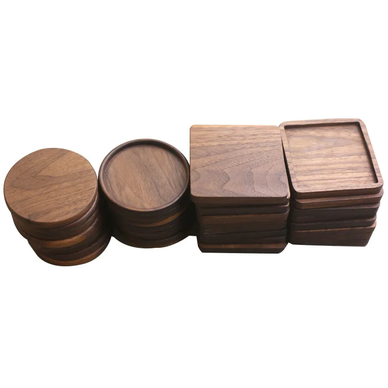 Customized Logo Durable Wood Coasters Placemats Round Square Heat Resistant Drink Mat Table Tea Coffee cup mat insulation pad