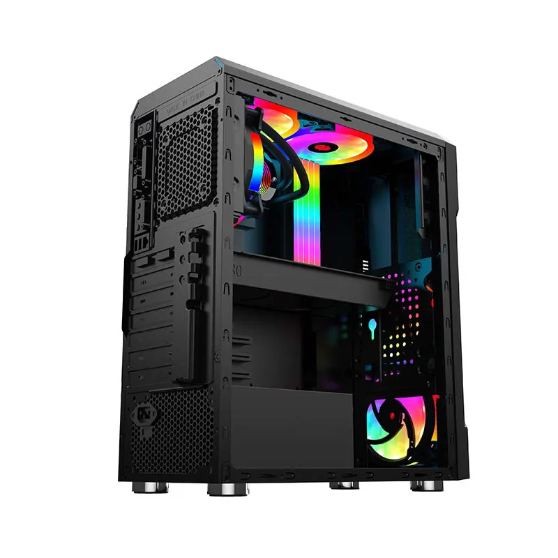 
Deco Gear Mid-Tower PC Gaming Computer Case - Full Tempered Glass and LED Lighting Gaming Computer Cases Towers 