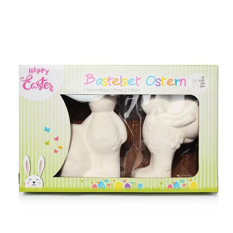 Kids DIY Easter Ceramic Painting Kit Egg Bunny Rabbit