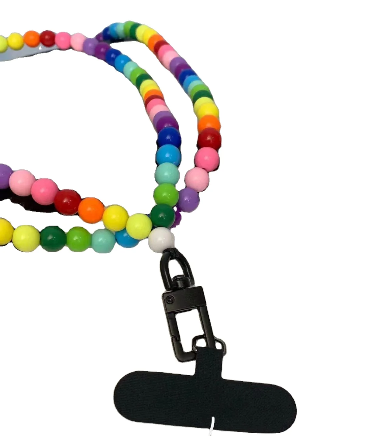 Shoulder Chain Phone Strap rainbow colorful Beaded Acrylic handmade Pearl Pendant Multiple Phone Cases Mobile Phone Straps