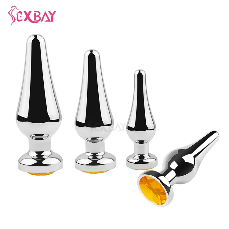 Sexbay Metal Anal Plug Different Sizes Circular Cone With Diamond Bottom For Anal Pleasure Dazzling Diamond Factory Price