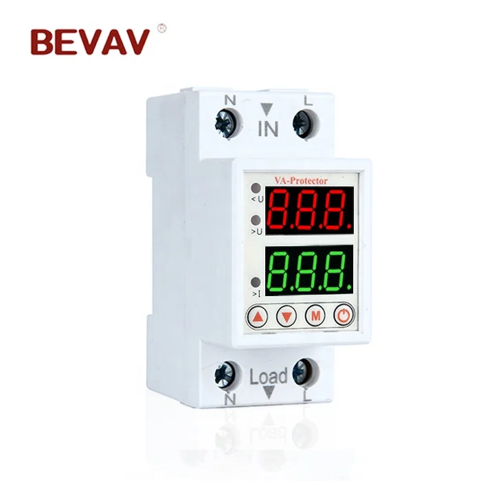 Din-рейка 63 а 230 В, регулируемая защита от перенапряжения, защита реле, автоматическая защита от перенапряжения