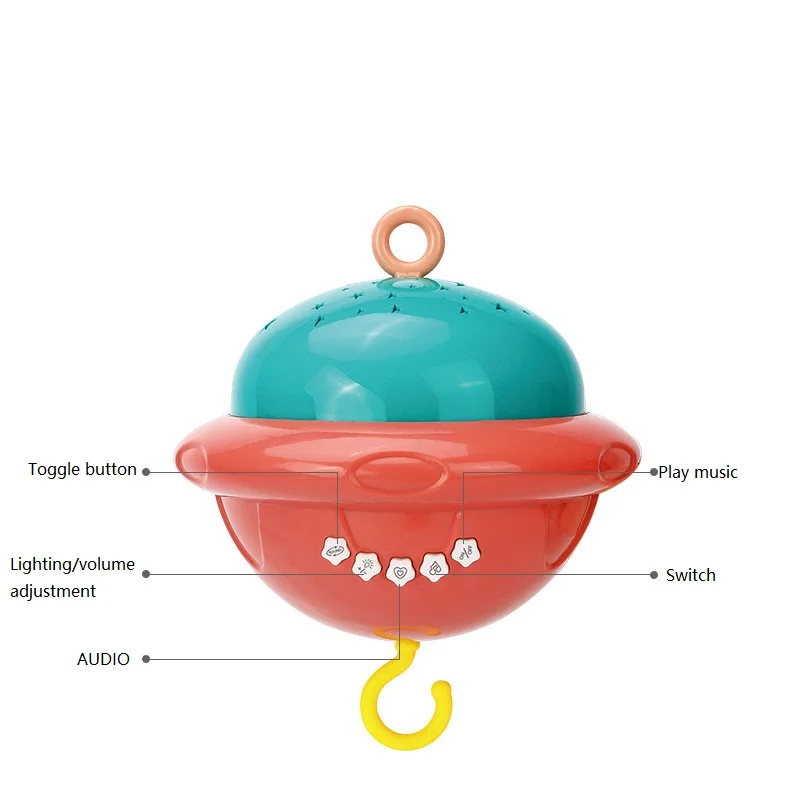 Music box remote control light projection plastic hanging crib baby sleeping rattles bed bell baby mobiles music