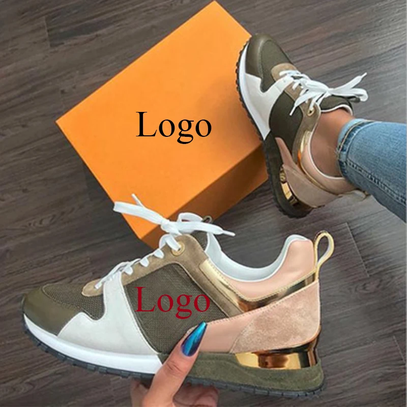 2022 Hot Sell Summer Sneakers Lace Up Sport Shoe PU Mesh Chunky Sneakers Cheap Women Running Shoes