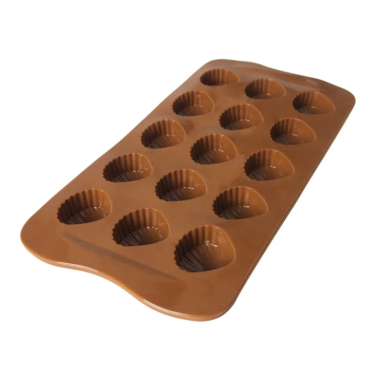15 Cativies Sea Shell Shape Silicone Candy Chocochip Chocolate Wafer Mould Ice Cube Tray