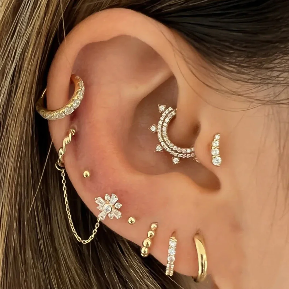 Understated Luxury S925 Sterling Silver Round Earrings Inlaid Gemstone Jewelry