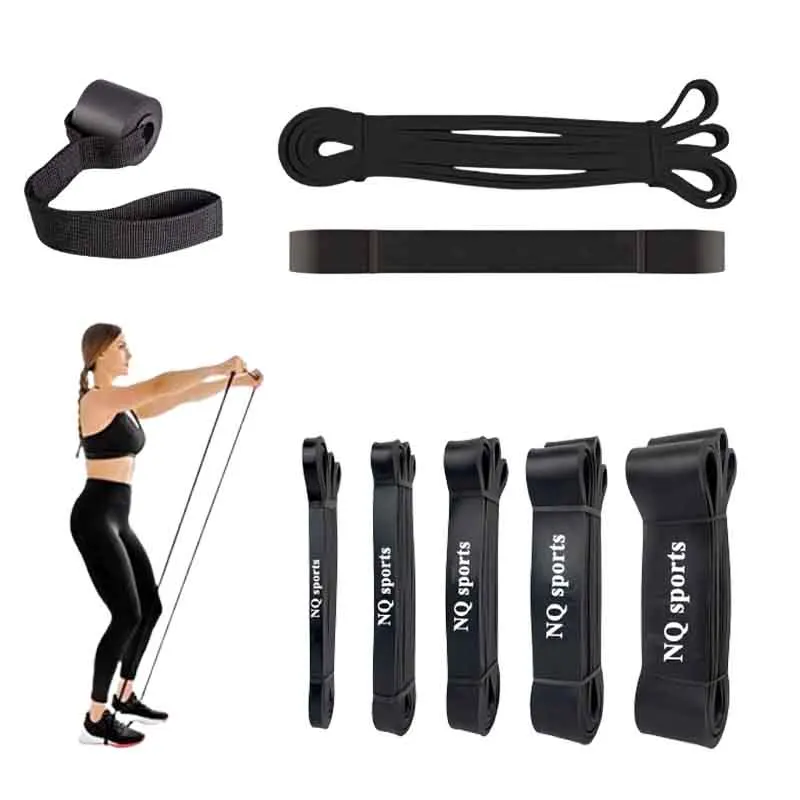 NQ SPORTS Heavy Thick Black Resistance Band Exercise Yoga Workout Resistance Band Latex Loop Elastic Training Band 2080*6.4*4.5mm