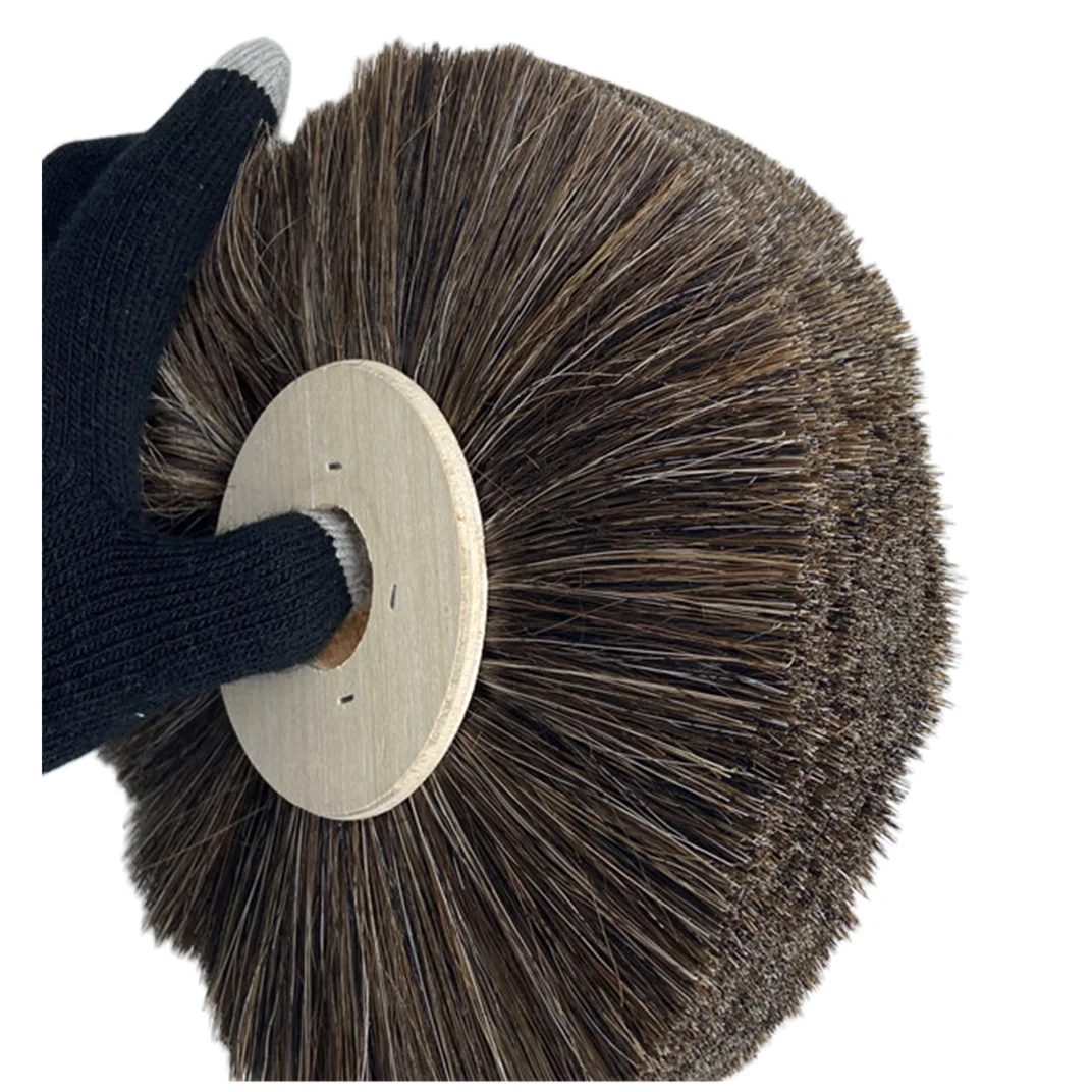 Horse Hair Roller Brush For Shoe Machine  and Round Brushes Rotary  for polishing and shining  as Mops and   Brushes Rotary