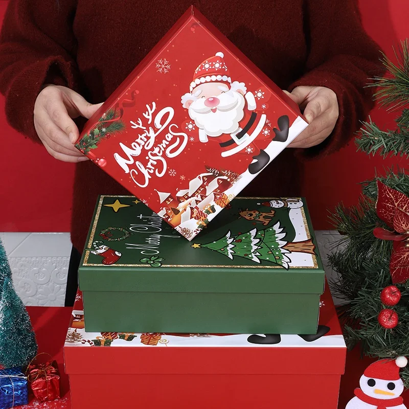 2024  In Stock Wholesale Christmas Eve Ornament  Gift Boxes Christmas Decoration Gift Box For Present
