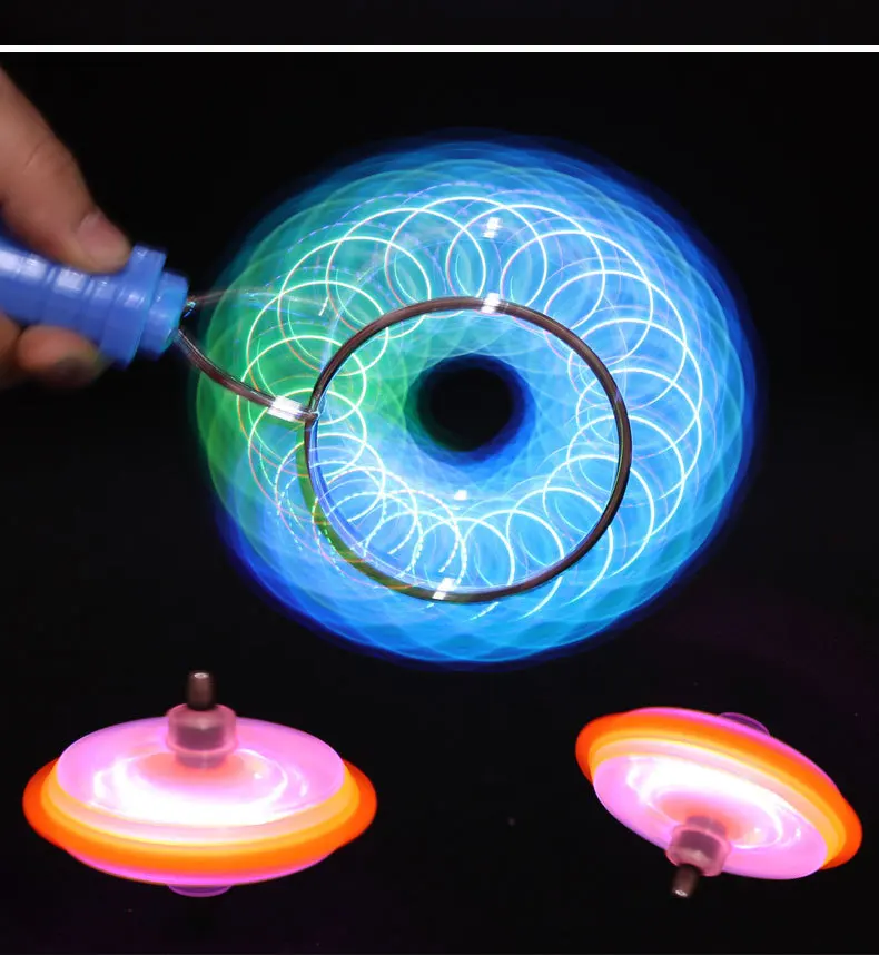 New Hot Hand-cranked Inertial Rotation Magic Colorful Luminous Magnetic Track Children Fidget Toy For Flying Fidget Spinner