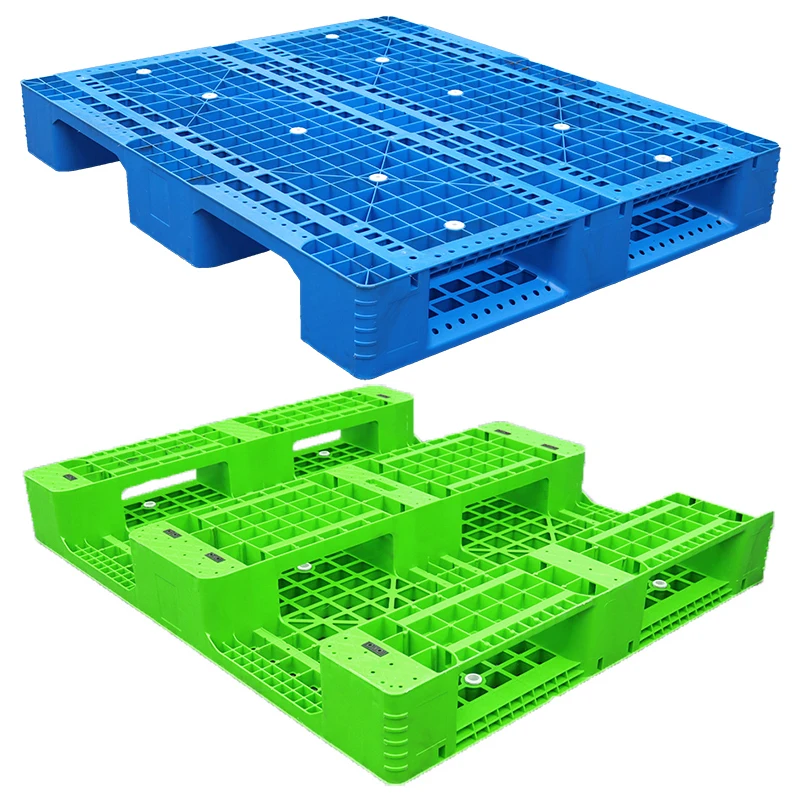 steel reinforce 4 way entry double faced pallet stackable durable 3 runners pallets for warehouse