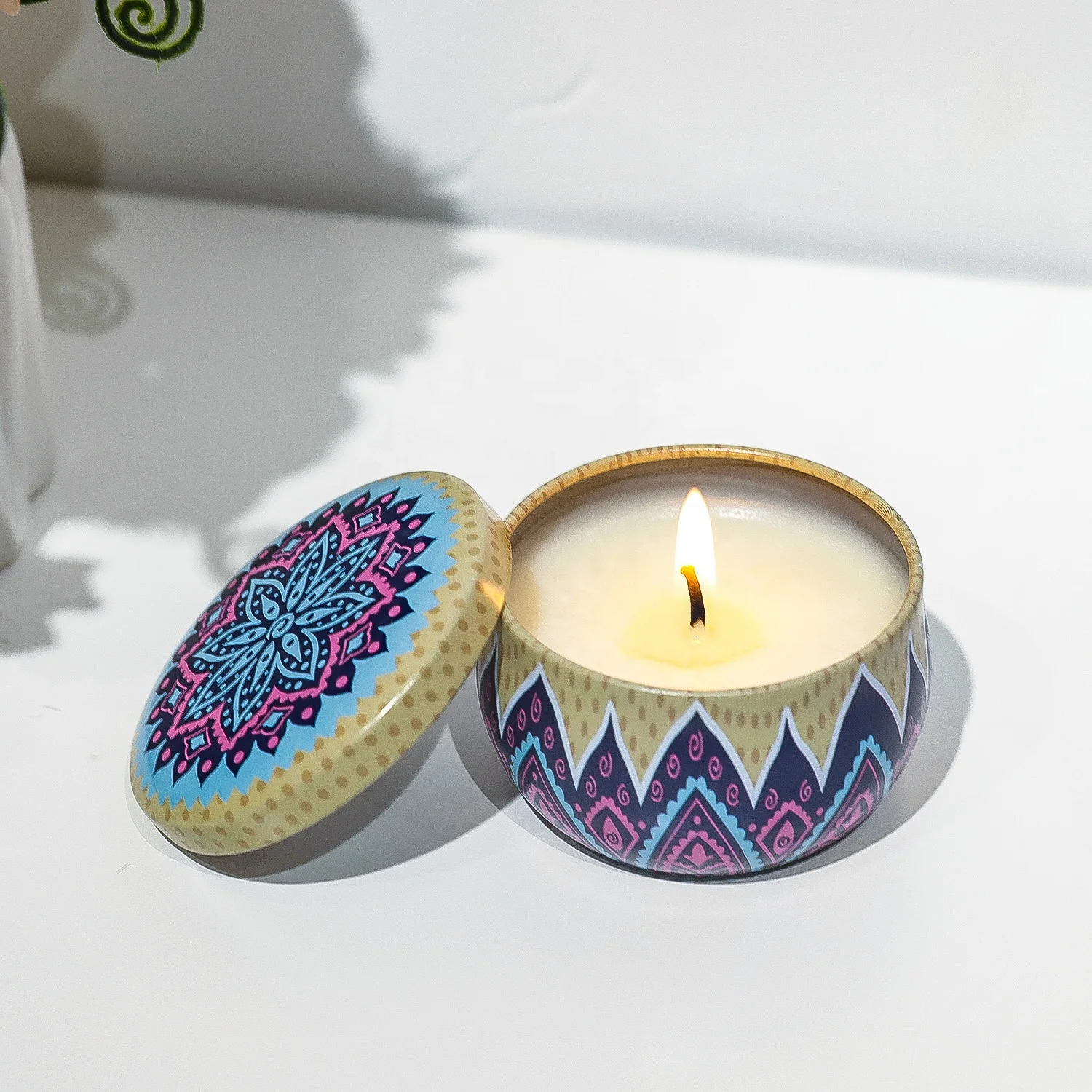 Customized Pattern 6-Pack Candles Home Fragrance Aromatherapy Tin Candles Gift Set Private Label Scented Candle