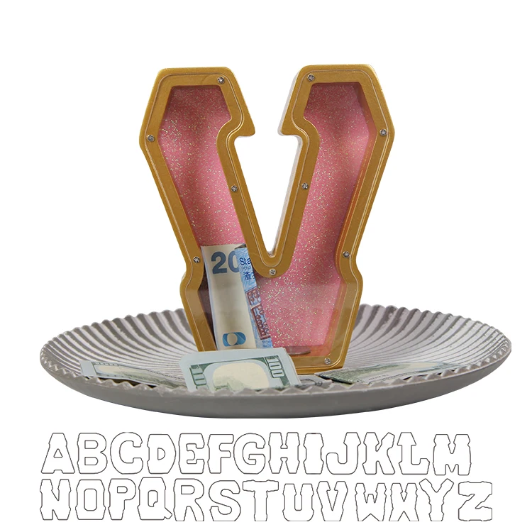 Personalized A-Z wooden letter piggy bank holz spardose alphabet for Adults children Christmas Birthday Gift Home DIY Decoration