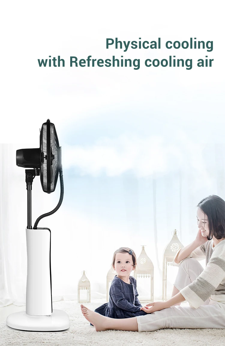 Air Conditioning Humidifier Mist Water Spray Cooling Stand Fan With Remote Controller
