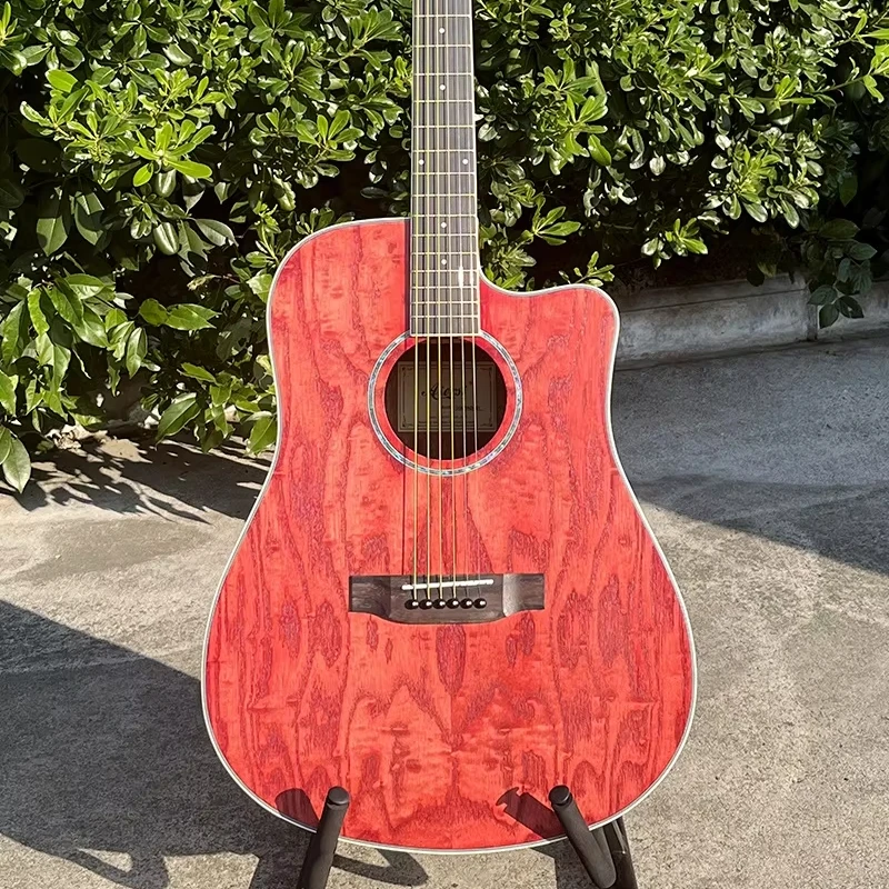 wholesale price aiersi brand new developed 41 inch Laminated Alder Top cutawat acoustic guitar for guitarist
