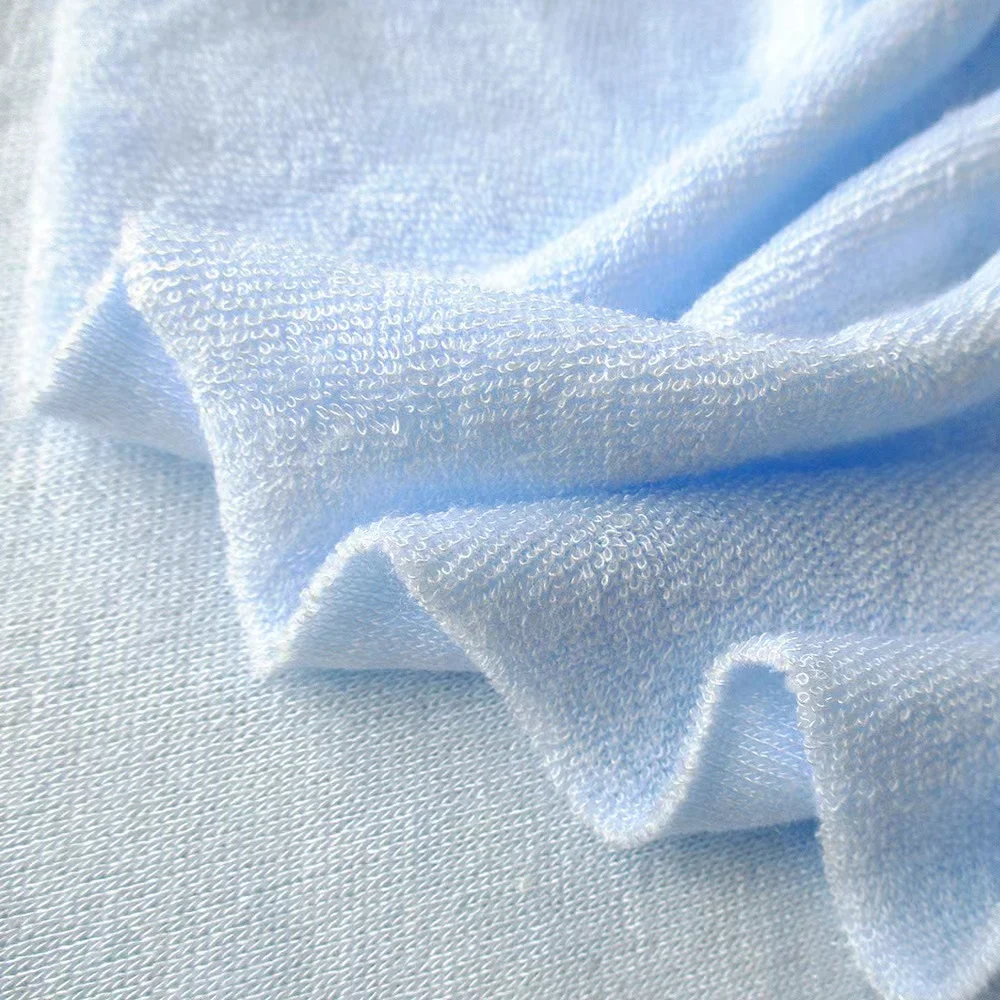 Anti-microbial bamboo fiber polyester single terry knitted fabric for towel can custom color