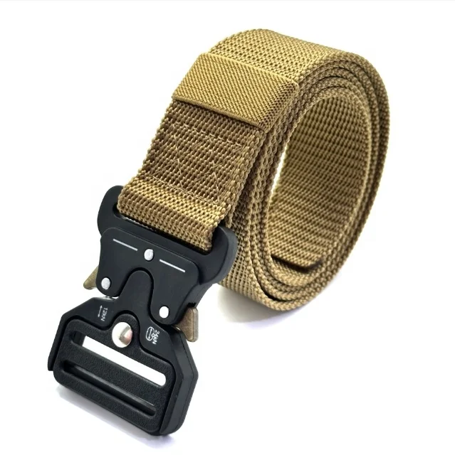 3.8CM Colorful Nylon Durable Lightweight Web Tactical Belt With Quick Release Buckle without magnetic