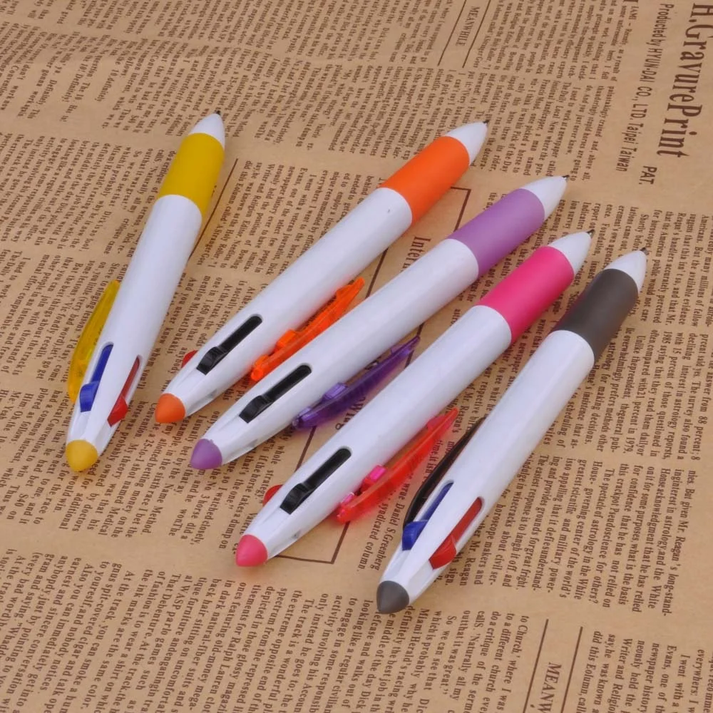 High quality 3 color ball pen/3 in 1 multicolor pen