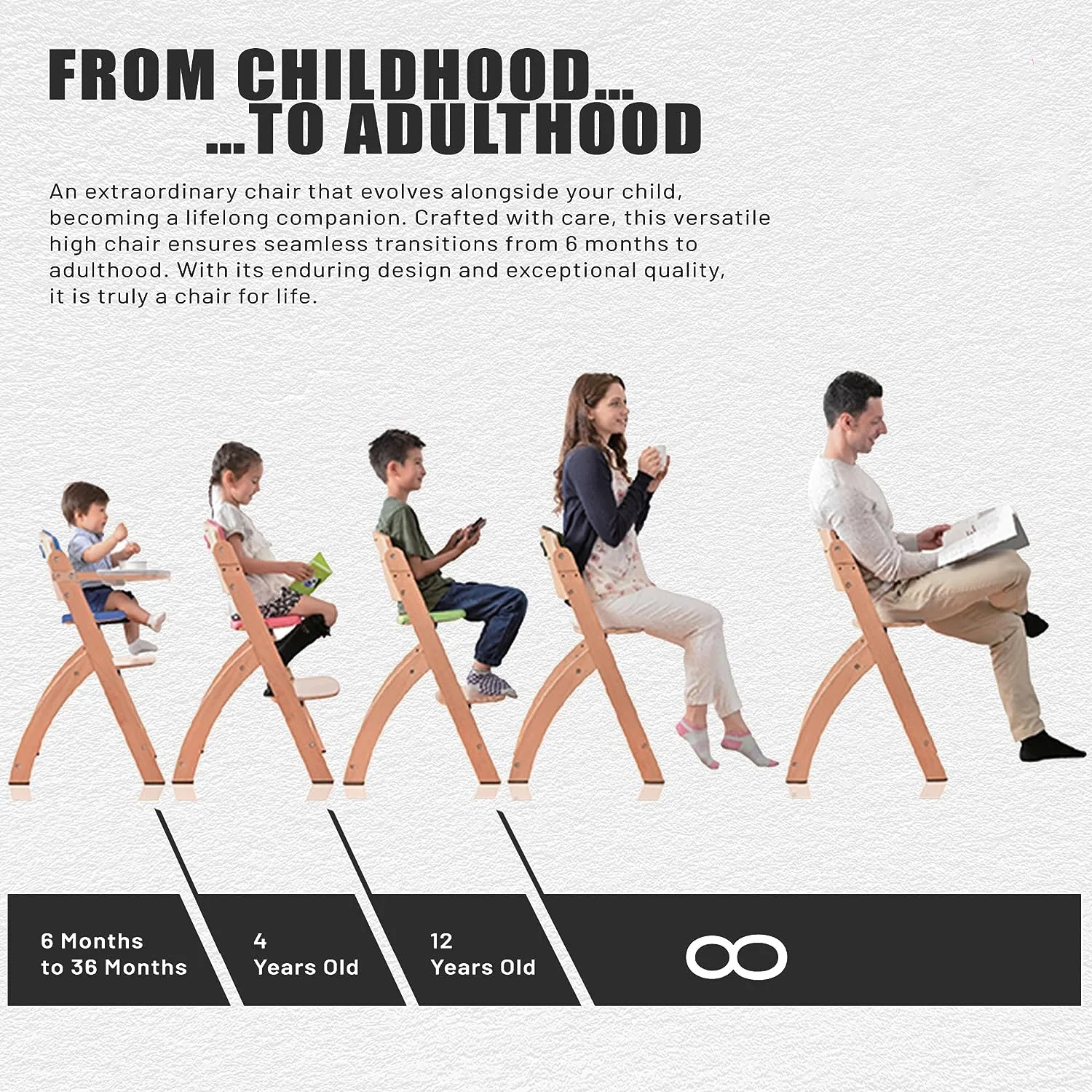 Hot Selling Baby Feeding Chair 3 In 1 Children High Chair Wooden High Chair