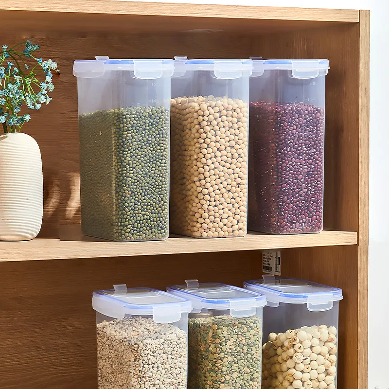 Kitchen Sealed Canister for Grains & Pulses, Home Storage, Insect & Moisture Proof, Plastic Preservation Box