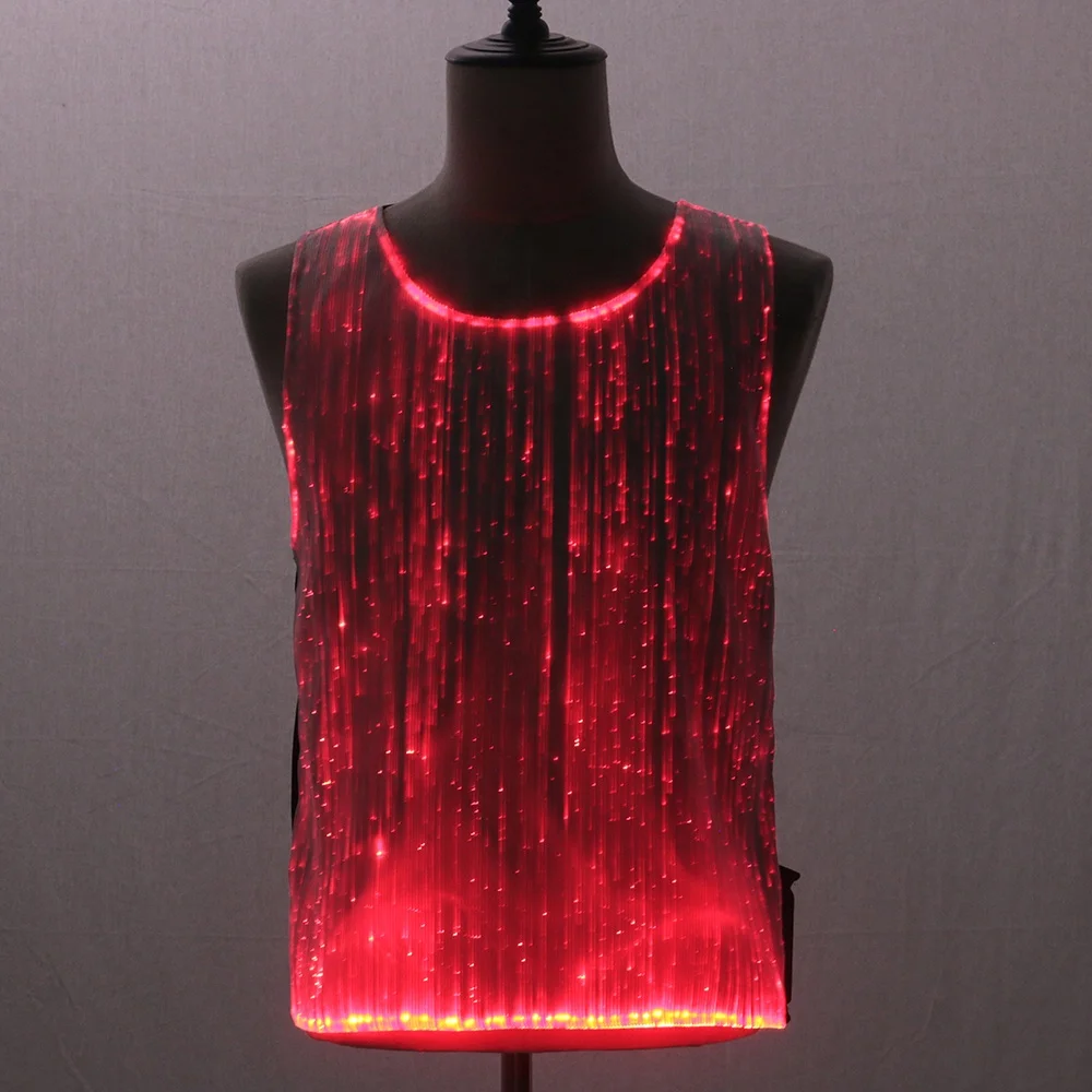 Lumisonata LED T Shirt Sound Activated Glow Shirts Light Up T shirt luminous fiber optic tank top